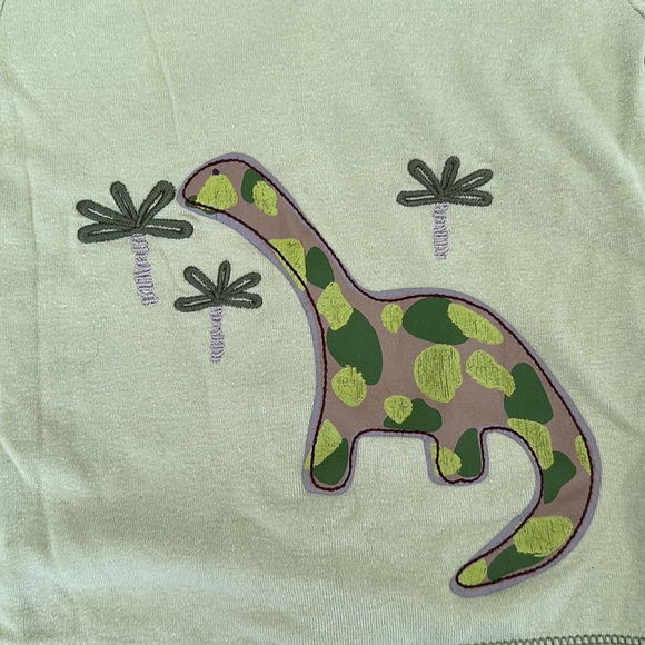 Little me boys pajamas. Dinosaur print. Size 4. Color green /brown. - Picture 2 of 5
